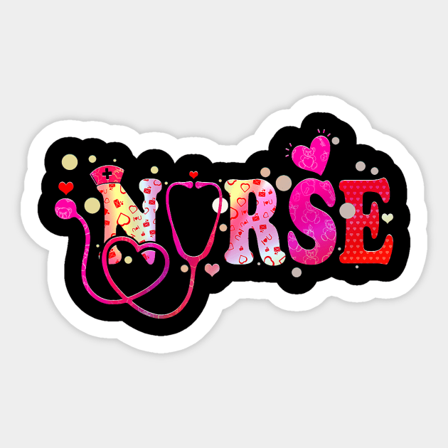 Nurse Valentines Day Valentine Scrub Top Women Scrubs NICU Sticker by Neldy